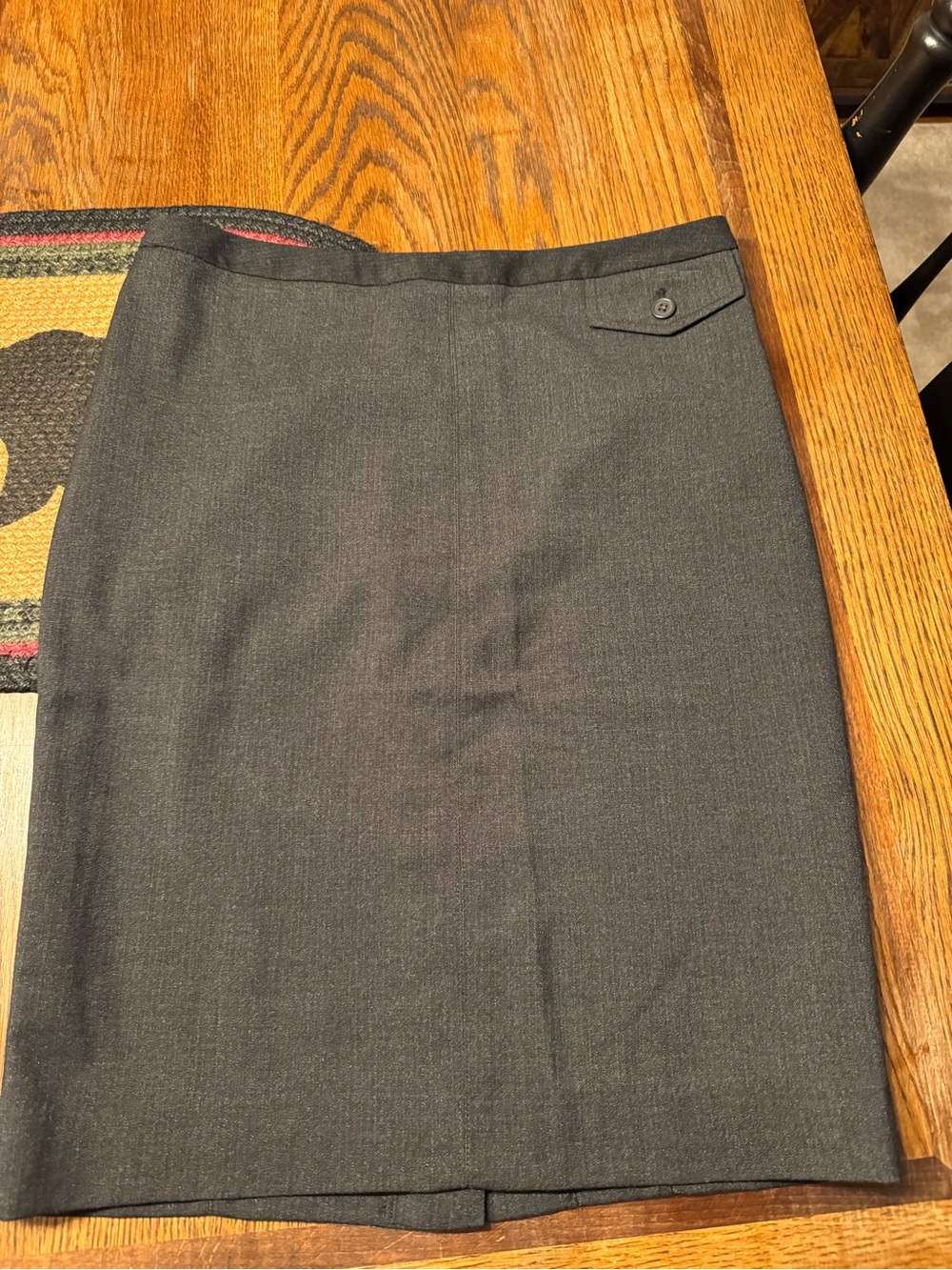 GAP Dark Gray Pencil Skirt with Button-Flap Waist